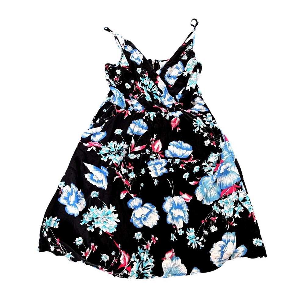 Title: Yumi Kim 100% Silk Floral Dress‎ Size S Black Blue Pink Strappy